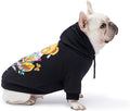 Blooming Teddy Dog Hoodie Dog Clothes Extra Warm Fleece Lining Stretchy Fit for Small Medium Dogs (Black, Large)