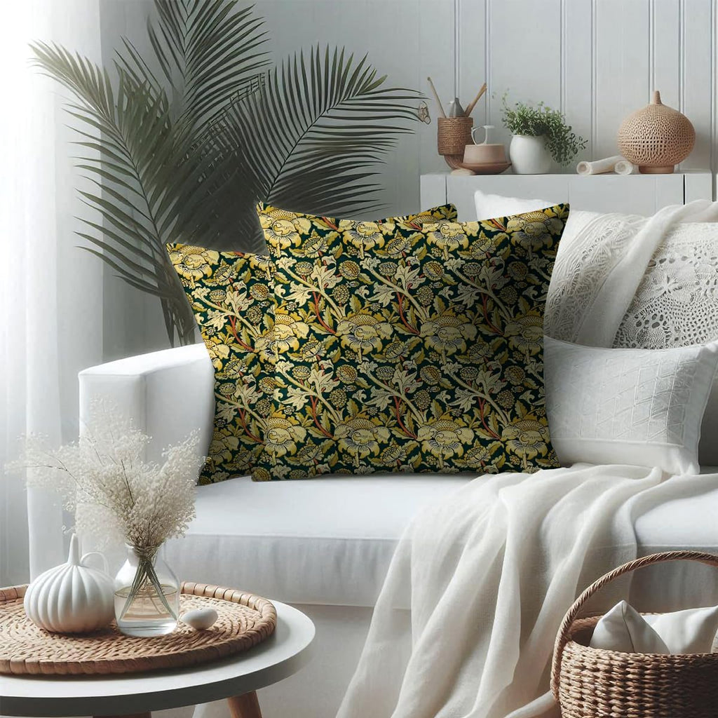 Vintage Flowers Throw Pillow Covers, Set of 2 Floral Pillow Covers, Pillow Covers 18x18, Retro Botanical Bedroom Home Living Room Car Seats Sofa Couch Decor Floral Pillow Cases Pillow Protector