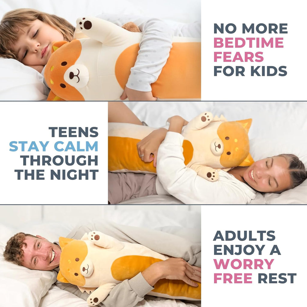 Fox Plush Body Pillow for Kids | Long Stuffed Animal Cuddle Pillow | Soft, Cute Hugging Toy | Plushie Gift for Girls & Boys | Long Plush Body Pillow for Sleep & Comfort | Small, 23 Inches