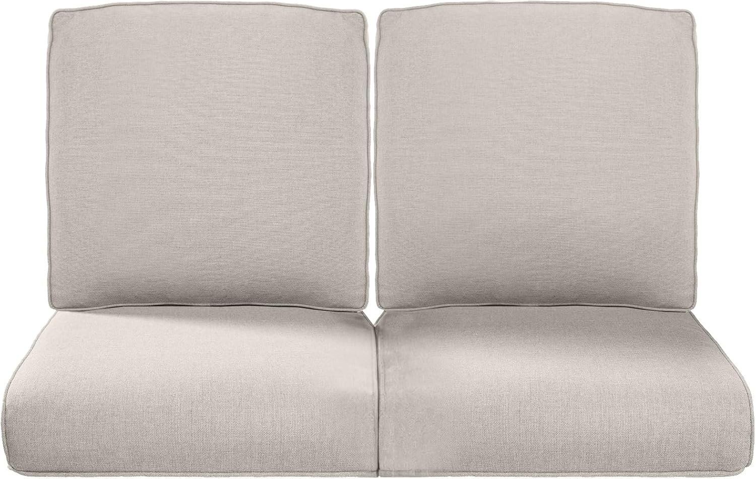 Pop 22x25/22x24 Outdoor Seat Cushions Set of 2 - Comfortable High Back Water-Resistant Patio Wicker Chairs Cushion for Dining Rocker Glider Loveseat Couch Sectional Sofa - Beige/Classic