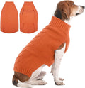 IECOii Large Dog Sweater - Neutral Thick Warm Sweater for Large Dogs (Male & Female), XL, Beagle & Corgi Sizes - Orange- Perfect for Christmas, Thanksgiving & Halloween