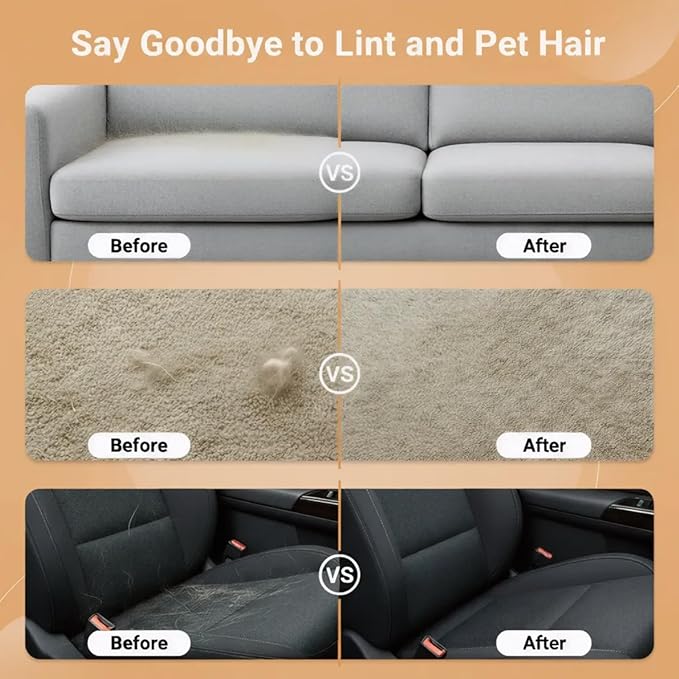 Pet Hair Removal Glove Upgraded Reusable 4-Finger Electrostatic – Magic Grooming Brush for Cats & Dogs, Remove Fur & Lint from Clothing, Carpet, Couch, Furniture & Car Seat