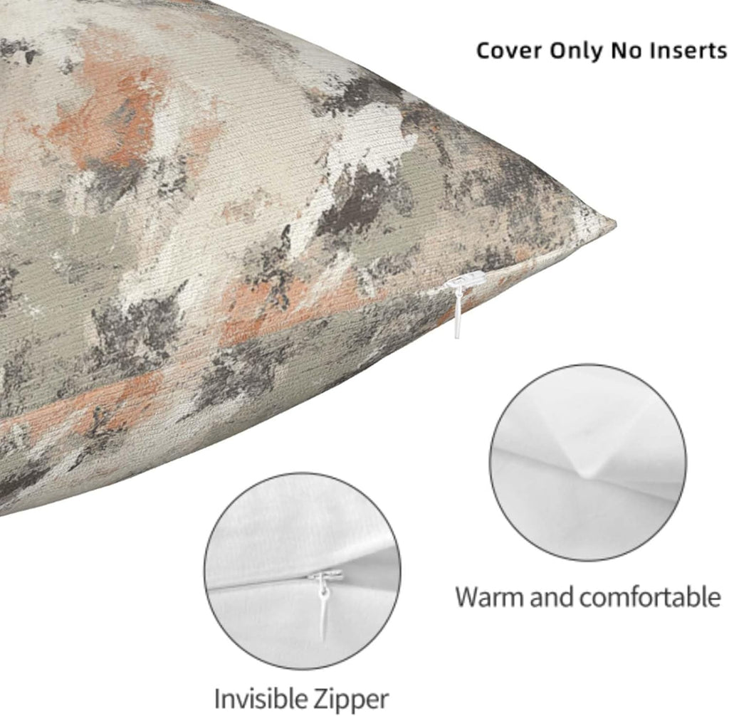 Throw Pillow Covers 18x18 Set of 2, Modern Abstract Cushion Covers, Decorative Square Pillowcases for Couch, Bedroom, Living Room