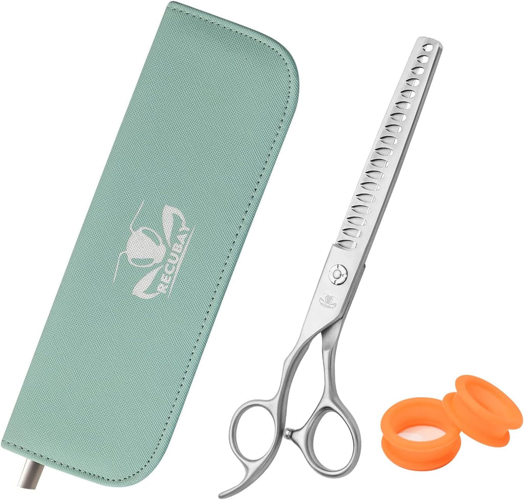 Left Handed Matte Deluxe Dog Grooming Scissors Great Grooming Shears for All Breeds,Design For Professional Groomer. (18T Blender Lefty)