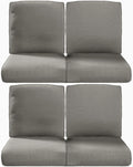 Pop 22x25/22x24 Outdoor Chair Cushions Set of 4 - Heavy Duty High Back Replacement Zippered Cushion for Patio Furniture Set Dining Rocking Chairs Loveseat L-Shape Sofa - Grey/Classic