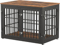 38 Inch Heavy Duty Dog Crate Furniture for Large and Medium Dogs, Decorative Pet House End Table, Wooden Cage Kennel Furniture Indoor, Rustic Brown