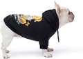 Blooming Teddy Dog Hoodie Dog Clothes Extra Warm Fleece Lining Stretchy Fit for Small Dogs (Black, Medium)