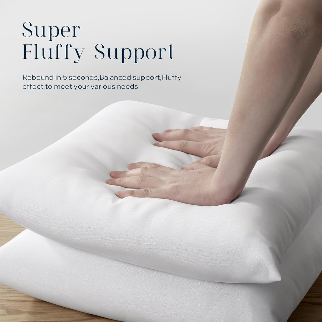 Phantoscope Pack of 2 Premium Outdoor Pillow Inserts, Dual Usage Waterproof Throw Pillows No Cover Needed, Decorative Couch Sham Cushion Stuffer Patio Couch Tent, White 20 x 20 Inches