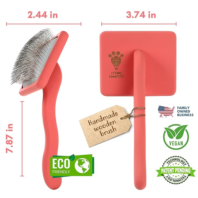 Dog Slicker Brush for Grooming Pet Hair - Best Slicker For Poodle & Golden Doodle - Long Haired Tool For Dogs - Goldendoodle Long Pin Brush For Dematting (Large)