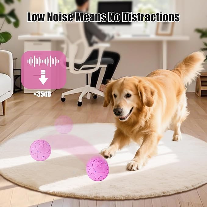 Interactive Dog Ball, Smart Dog Toy for Medium and Large Dogs, Automatic Moving, Rotating & Bouncing, E-TPU Material, IP54 Waterproof, Motion-Activated Dog Stimulation Toy to Keep Them Busy