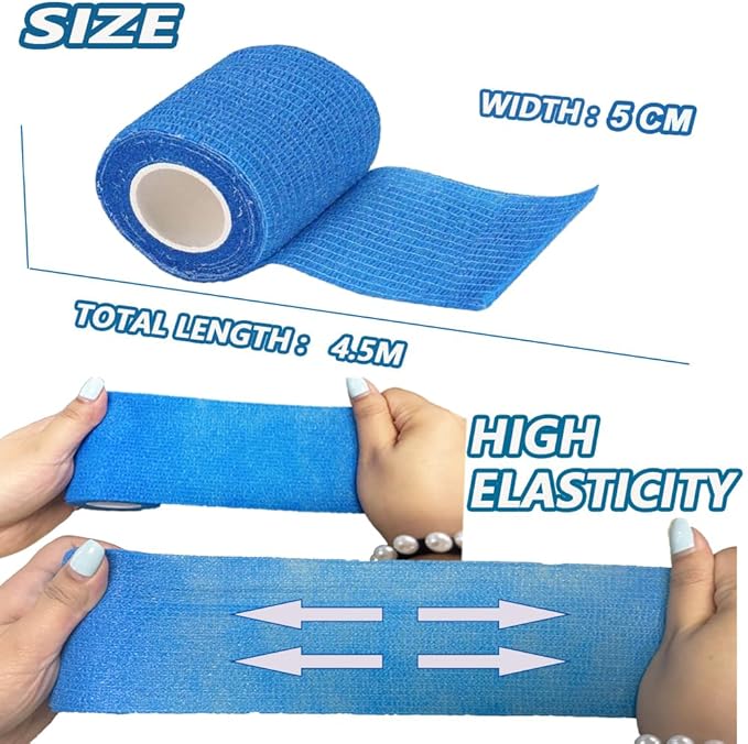 24 Pack Self Adherent Cohesive Bandage Wrap 2" x 5 Yards First Aid Tape, Vet Wrap for Dogs Non Woven Rolls Elastic Self Adhesive Tape for Sports, Wrist and Ankle Sprains (Flesh)