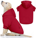 Dog Sweaters for Large Dogs Pet Sweater Solid Soft Brushed Fleece Dog Hoodie Clothes Pet Hoodie Sweatshirt with Pocket(Red-L)