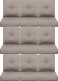 9-Piece Outdoor Patio Cushion Set - Fade & Water Resistant with Removable Olefin Cover, 22x24x4 Inch Memory Foam Cushions for Wicker Sectional Sofa – Grey/Buckle