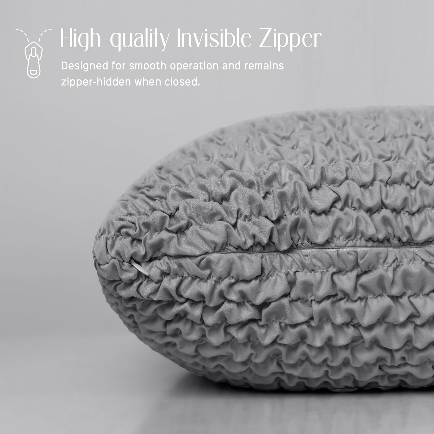 Throw Pillow Covers 18x18 Inch Solid Stretch Fabric Flexible Size Decorative Pillow Covers 20x20 Inch with Hidden Zipper Farmhouse Square Cushion Case for Couch Sofa Bed (Pack of 1, Grey)