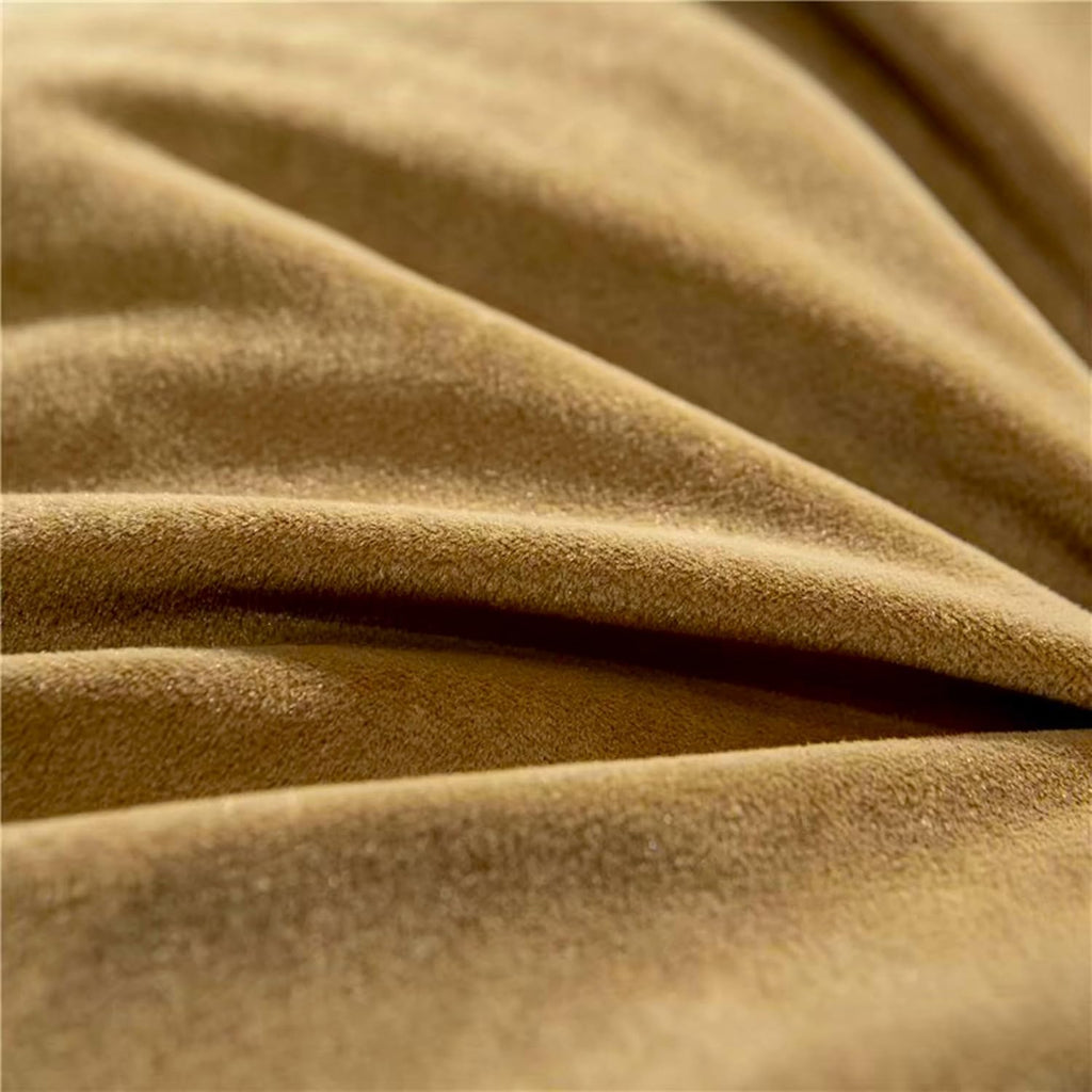 Triangular Reading Bed Rest Pillow Large Bolster Cushion Headboard Backrest Wedge Pillow with Removable Cover and Two Large Side Pockets (Golden Brown, Queen: 59 x 8 x 20 inches)