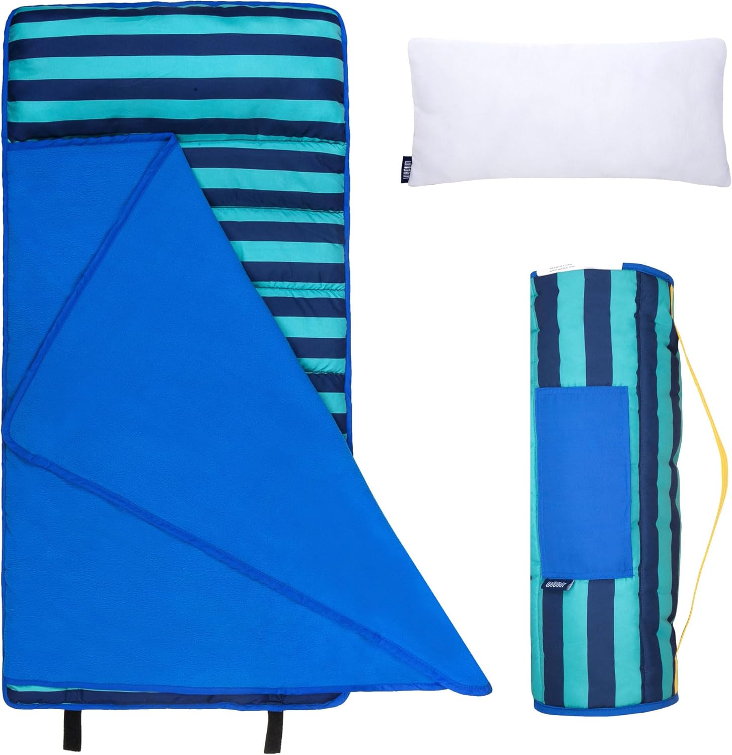 Wildkin 43-inch Kids Nap Mat – Soft Microfiber Toddler Sleeping Mat with Pillow