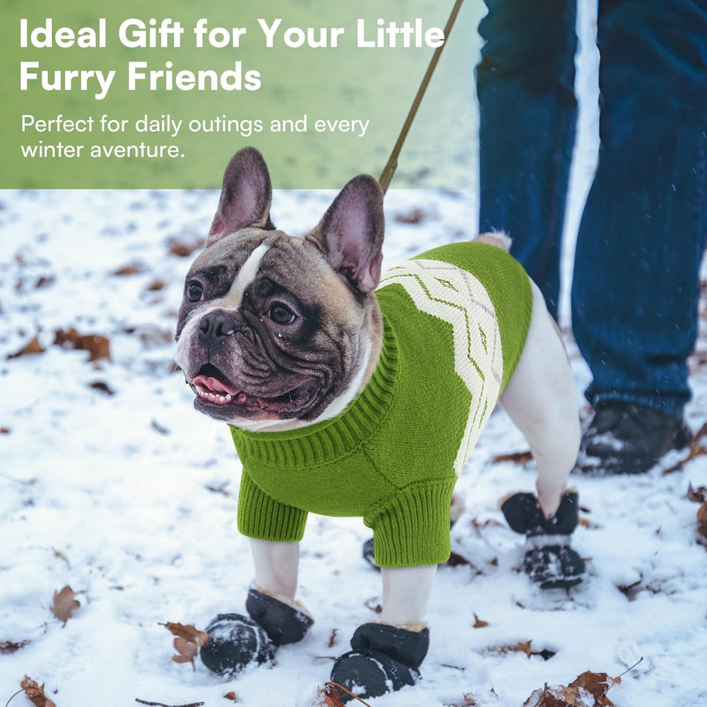 Queenmore Warm Dog Sweater, Soft Pet Knitwear, Knitted Pullover, Vlentines Day Gifts Winter Pet Clothes for Small Medium Dogs Cats