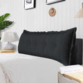 Large Bolster Reading Pillow Queen Backrest Positioning Support Pillow Daybed Cushion Headboard Pillows for Bed Bunk Sofa with Removable Cover, Black, 59x3x20 Inch