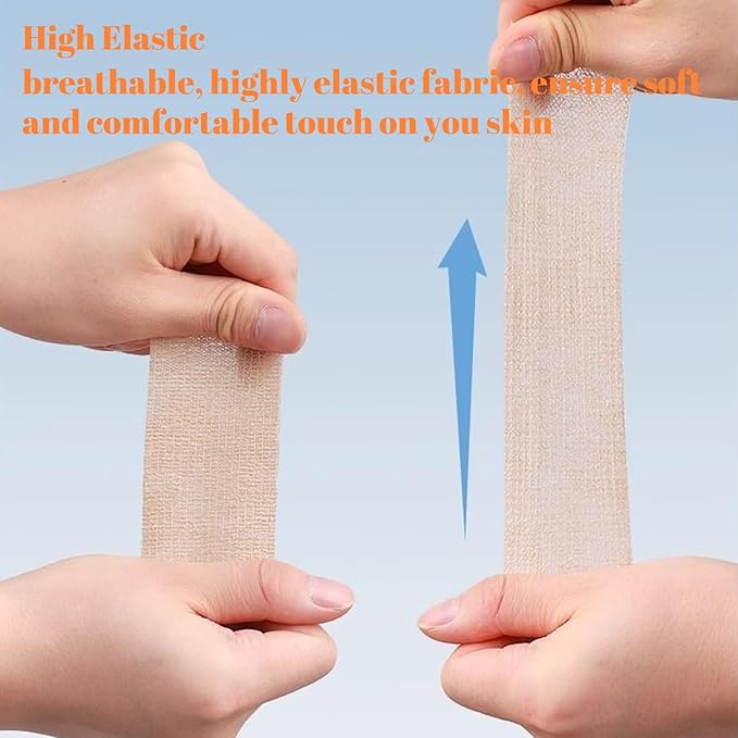 24 Rolls Self Adhesive Bandage Wrap, Vet Wrap 2 Inch, Dogs Bandages for Wounds Care Dressings, Elastic Self Stick Cohesive Bandage Wrap, Leg Wraps, Wrist Tape, Ankle, Sports, Tatto Grip Tape(Brown)