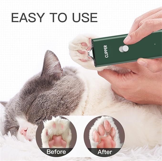 2-in-1 Professional Dog Grooming Kit - Low Noise, Waterproof, USB Rechargeable, and Safe Ceramic Blade - Gift for Dogs and Cats (Green)