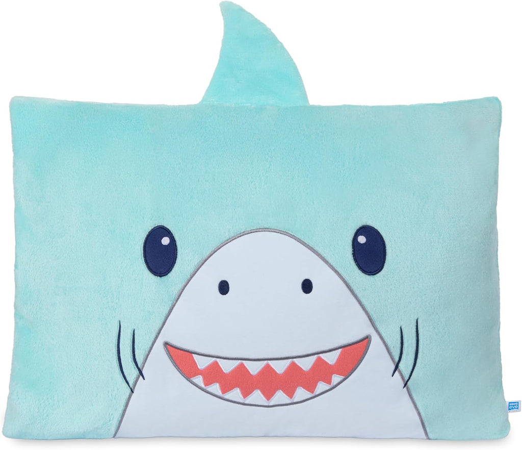 Saint Eve Kids Pillow Pals Fuzzy Pillow Case, Cute Animal Friends Soft Pillow Cover for Kids Beds and Nap Time - Bob The Shark