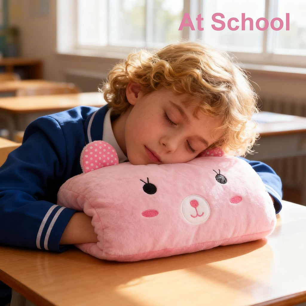 Winter Kids Cartoon Hand Pillow Hand Warmer，Arm Support for Napping，Soft Cotton Travel Essentials for Children