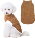 BINGPET Thermal Knitted Dog Sweater for Small Medium Large Dogs,Winter Dog Cat Coat Warm Sweartershirts Outfits,Classic Cable Knit Turtleneck Pullover Dog Jumper Coat Warm Sweartershirts
