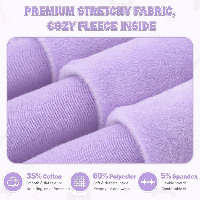 4XL Dog Sweaters for Large Dogs,Dog Hoodie,Cozy Fleece Interior Sweatshirt with Hood & Pocket,Leash Hole,Pet Clothes Sweater Hoodie for Large Dogs,Light Purple&4XL