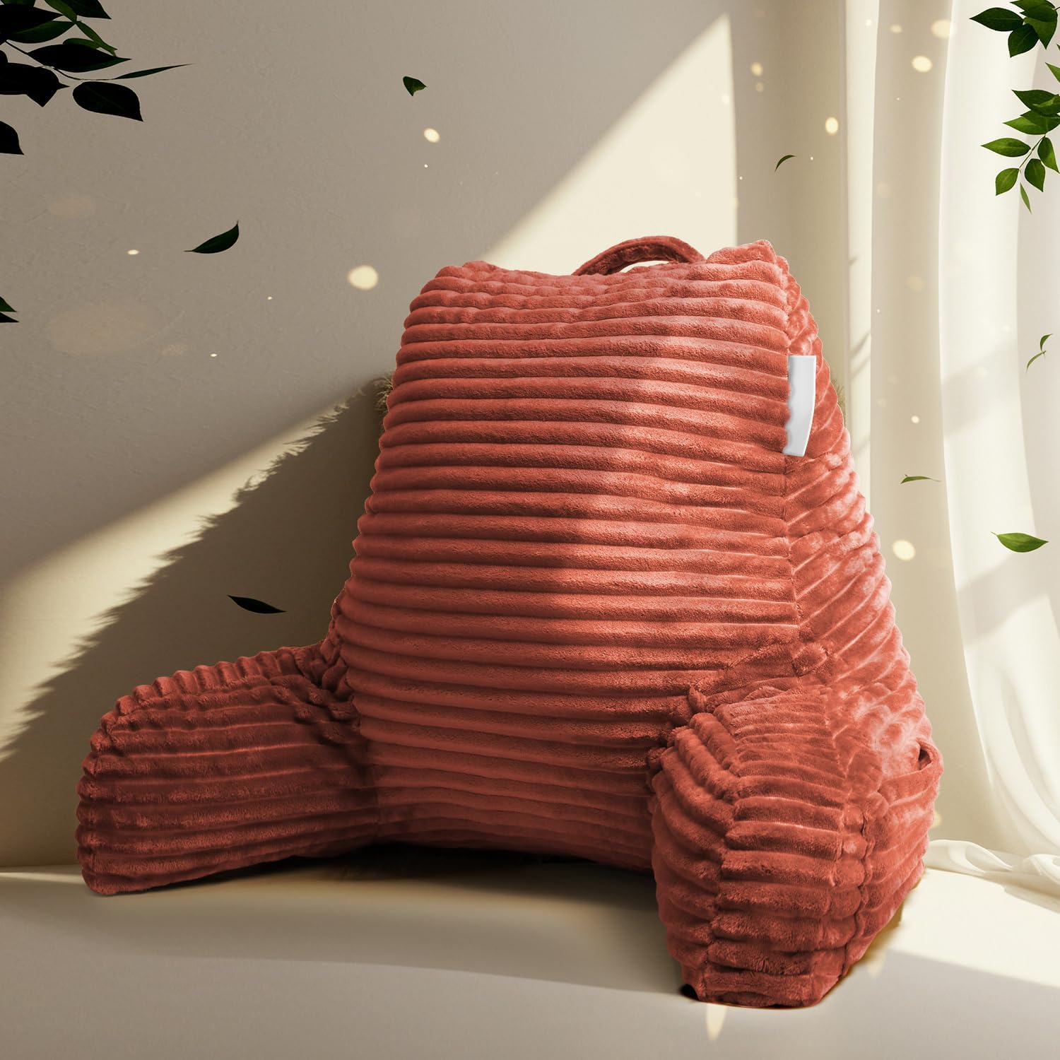 Hearth & Harbor Reading Pillow for Bed Adult – Back Pillow for Sitting in Bed, Standard Bed Pillows for Sitting Up in Bed, Foam Bed Chair Pillow, Misty Bed Rest Pillow