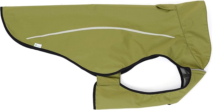 Mile High Life Dog Raincoat, Adjustable Waterproof Reflective Rain Jacket for Small Medium Large Dogs, Lightweight Breathable Pet Rain Coat with Leash Hole(Lime Yellow,XXS Chest 16-19")