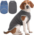 IECOii 2 Pack Summer Dog Shirt | Stretchy Fade-Resistant Fabric, Machine Washable Convenient,Home & Outdoor Clothes Fit for Medium Breeds, Grey+Blue, XL