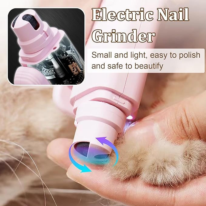 Pupnourish Nail Trimmer, The Safetrim by Pupnourish, 2 in 1 Nail Clipper and Grinder with Light, Grinder Silent, Splash Guard, Suitable for Dog & Cat (White)