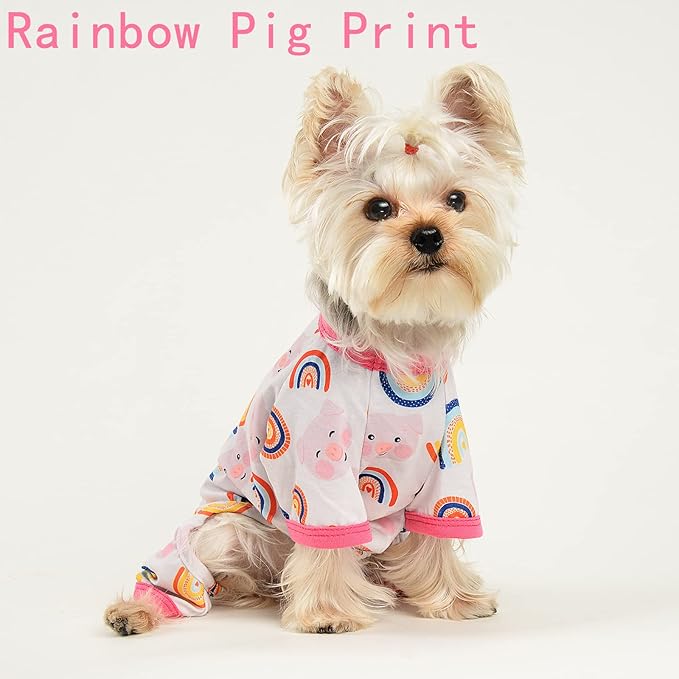 Dog Clothes for Small Dogs Boy Girl, Dog Pajamas Tiny Chihuahua Yorkie Spring Summer Shirt, Cute Puppy Outfit Pjs Jumpsuit Cat Onesie Apparel Pet Clothes