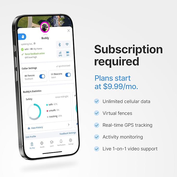 Halo Collar 4, GPS Wireless Dog Fence & Dog Training Collar with GPS Tracker, Subscription Required, Waterproof, Orchid, One Size