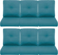 Patio Chair Cushions 6 Packs - Outside High Back Thick Water-Resistant Cushion 22x24 for Outdoor Glider Rocking Chairs Loveseat 3-Seater Couch Sofa – Peacock Green/Buckle