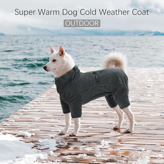 ROZKITCH Doberman Sweater, Pet Windproof Warm Cold Weather Jacket Vest Cozy Jumpsuit Apparel Outfit Clothes for Small Dog Walking Hiking Sleep Grey2XS