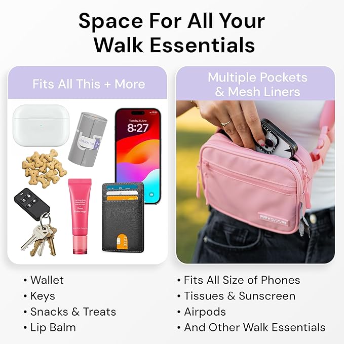 Pup Culture Dog Treat Pouch with Poop Bag Dispenser and Removable Treat Pouch | Cross Body Dog Walking Bag | The Perfect Puppy Training Tool and Even Better Gift