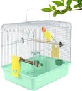 Portable Bird Cage for Small Birds - Green Bird Cage for Travel, Going Out, Walking to The Vet with Station Pole Food Box Water Fountain