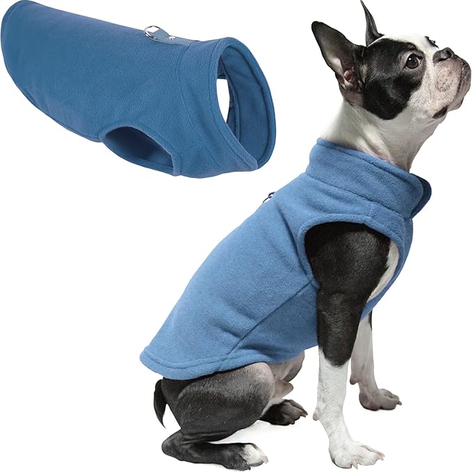 Gooby Every Day Fleece Cold Weather Dog Vest for Small Dogs, Blue, Large