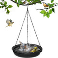 Hanging Bird Bath for Outdoors, Bird Feeder Bowl for Outdside, Birdbath Water Feeder Tray for Backyard Garden Yard Patio Decoration (Black)