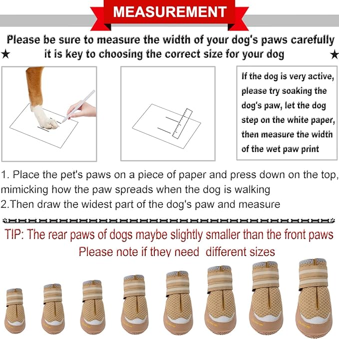 QUMY 4PCS Dog Boots for Large Dogs, Medium Dog Shoes & Paw Protectors for Hot Pavement, Summer Heat Protection, Mesh Breathable Nonslip Dog Booties for Hardfloors, Walking Running Hiking Khaki Size 2