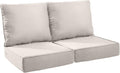 Rilyson Patio Cushions for Outdoor Furniture - 24×24 Inches High Back and Deep Seating Outdoor Cushion for Patio Chairs Sofa Couch Loveseat Water Resistant(Beige/2 Set/No Button)