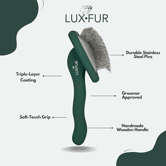 Premium Dog Slicker Brush – Doodle Grooming Brush for Long Haired Dogs - Goldendoodle, Labradoodle, Poodle & Golden Doodle – Ideal for Wavy & Curly Hair - Detangles & Fluffs Curly, Double Coats