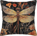 William Morris Abstract Vintage Floral Dragonfly Design 18x18 inches Throw Pillow Covers Square Pillowcases Decor for Bed Couch Sofa Living Room Cushion Covers