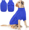 Queenmore XXL Dog Sweaters,Large Dog Sweater for Pitbull Doberman,Warm Turtleneck Knitted Big Pet Sweater for Male Femal Dogs,Extra Large Size Pet Winter Clothes (Roayl Blue,2XL)