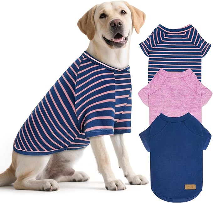 KYEESE 3Pack Dog Sweater Soft Dog Sweaters for Medium Dogs Girl Pullover Dogs Sweatshirt Lightweight Pet Fleece Sweater Comfy Pets Sweaters Pets Clothes with Sleeves Stretchy Pet Coat for Cold Weather