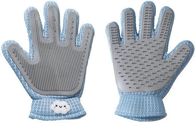 Pet Hair Remove Glove for Dogs & Cats,2-in-1 Massage Grooming Tool, Efficient Deshedding Brush with Soft Spikes, Gentle Fur Removal and Cleaning Glove for Shedding Control