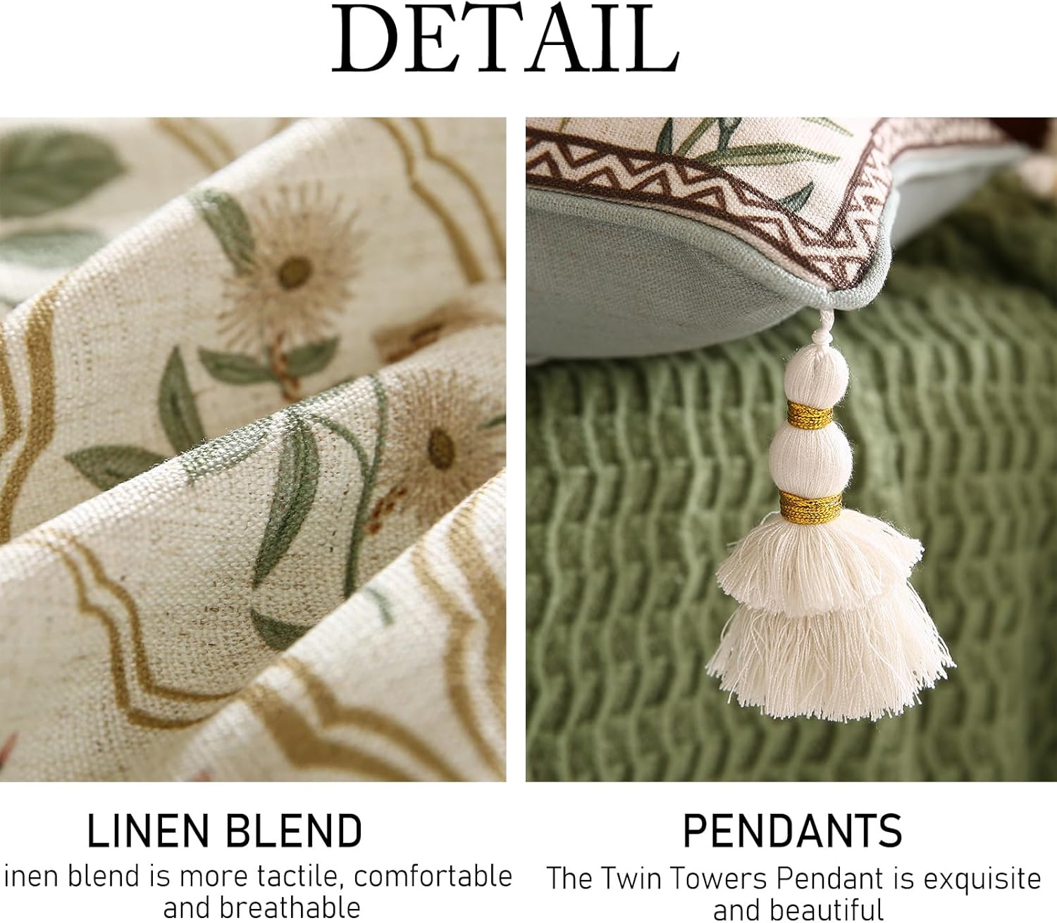 ISAENNE Design Linen Throw Pillow Covers 12"x20", Lumbar Farmhouse Cushion Covers with Yellow Purple Watercolor Wildflower Pattern Decor Pillowcases for Bed,Living Room,Outdoor,Car