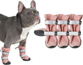 Spark Paws Dog Shoes, Waterproof Dog Boots for Medium to Large Dogs, Non Slip, Breathable Dog Booties and Paw Protectors - 4PCS Doggie Hiking Boots with Reflective Straps - Pink - Size 2