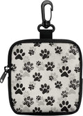 KEIAHUAN Paw Print Dog Treat Pouch Small Training Bag Portable Dog Treat Bag with Clasp & Zipper Closure Reusable Pet Treat Container Puppy Doggie Snack Reward Bags Mini Coin Purse Pocket